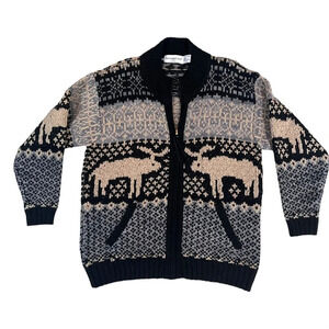 Vintage The Eagle's Eye Women's Chunky Knit Sweater Shetland 100% Wool SZ Large